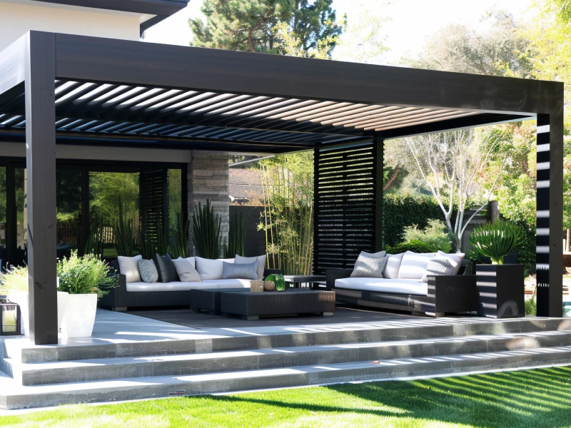 פרגולה חשמלית בוילה